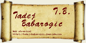 Tadej Babarogić vizit kartica